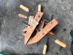 Stack of Vintage Wooden Clamps