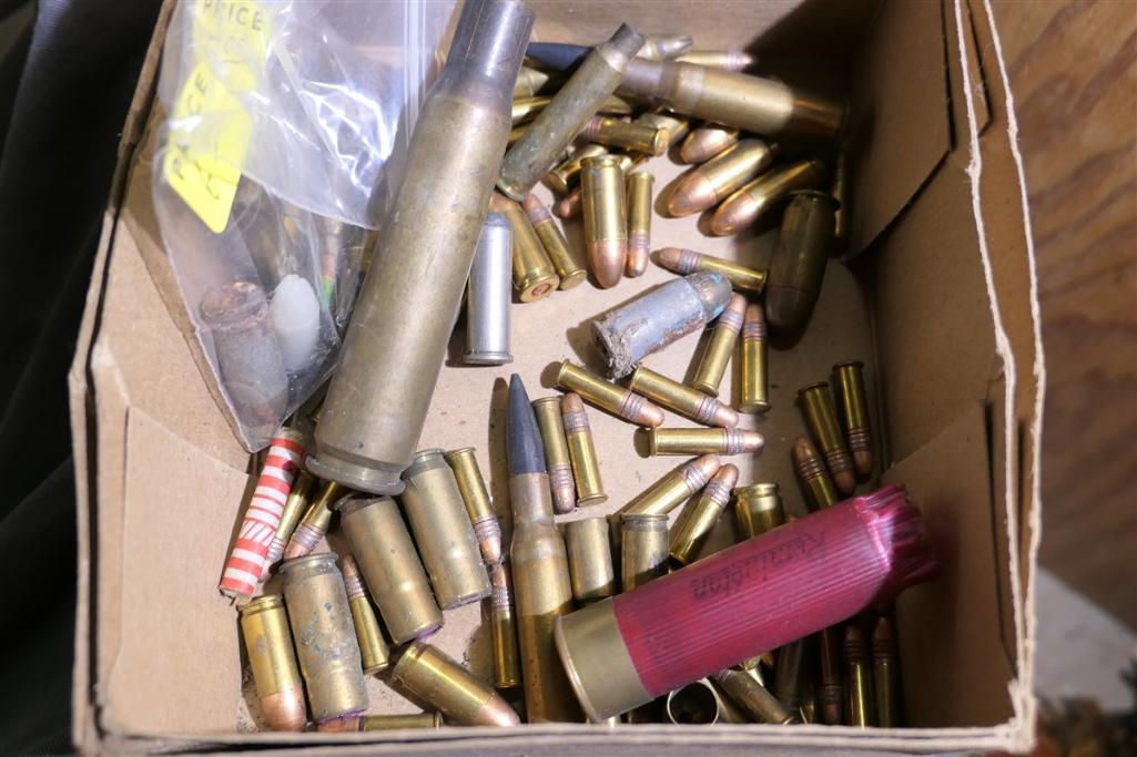 Cupboard Lot Ammo Shotgun Shells Brass etc