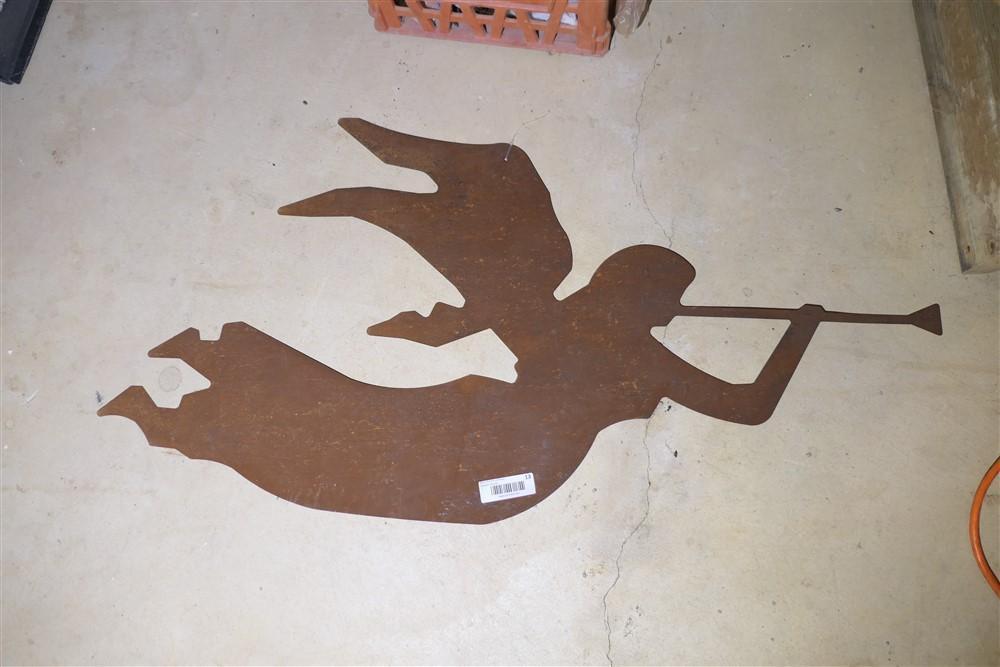 Vintage Metal Flying Angel Cutout Decorative piece