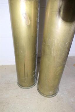 2 very large mi.itary brass artillery Shell casings