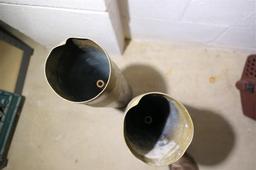 2 very large mi.itary brass artillery Shell casings