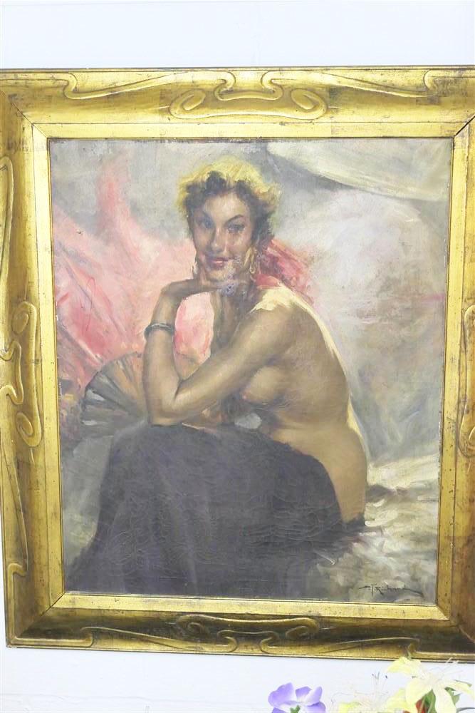 Orientalist OOC Painting in Art Nouveau Frame Sgd