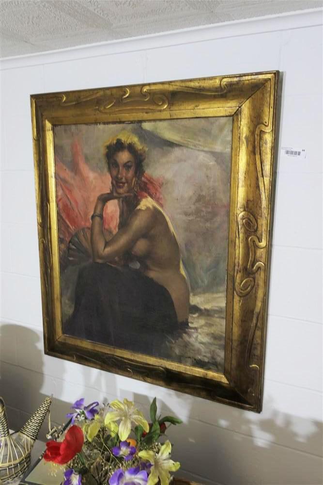 Orientalist OOC Painting in Art Nouveau Frame Sgd