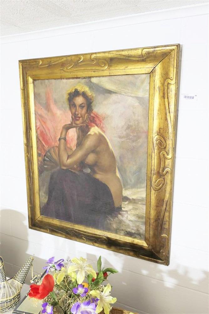Orientalist OOC Painting in Art Nouveau Frame Sgd