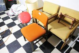 Mid-Century Chairs, Lamp, Stool, Rack Lot