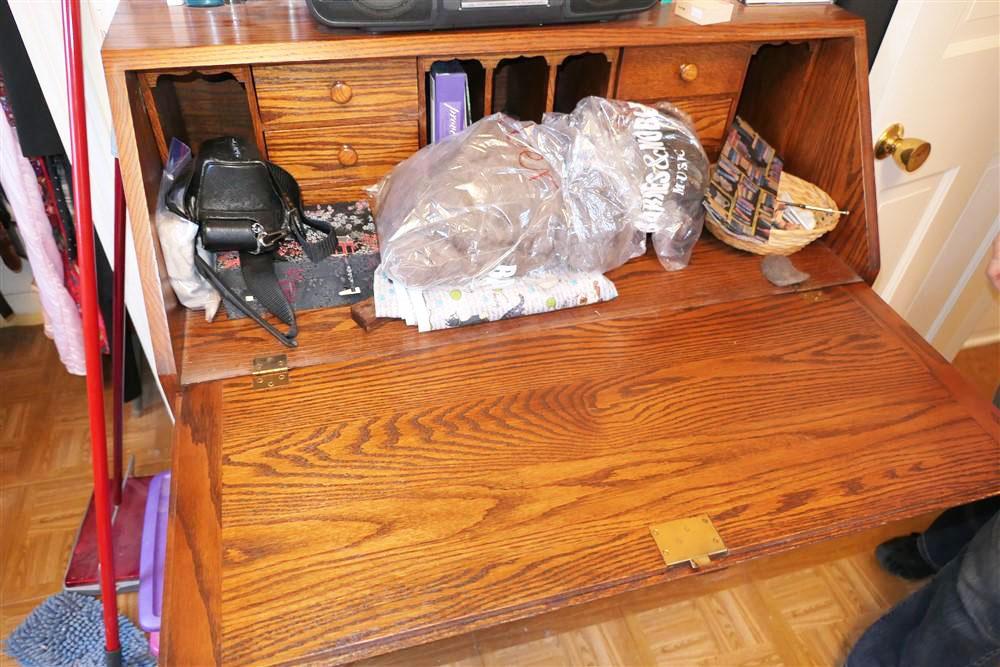 Antique Oak Drop Front Secretary Desk Amish Nice