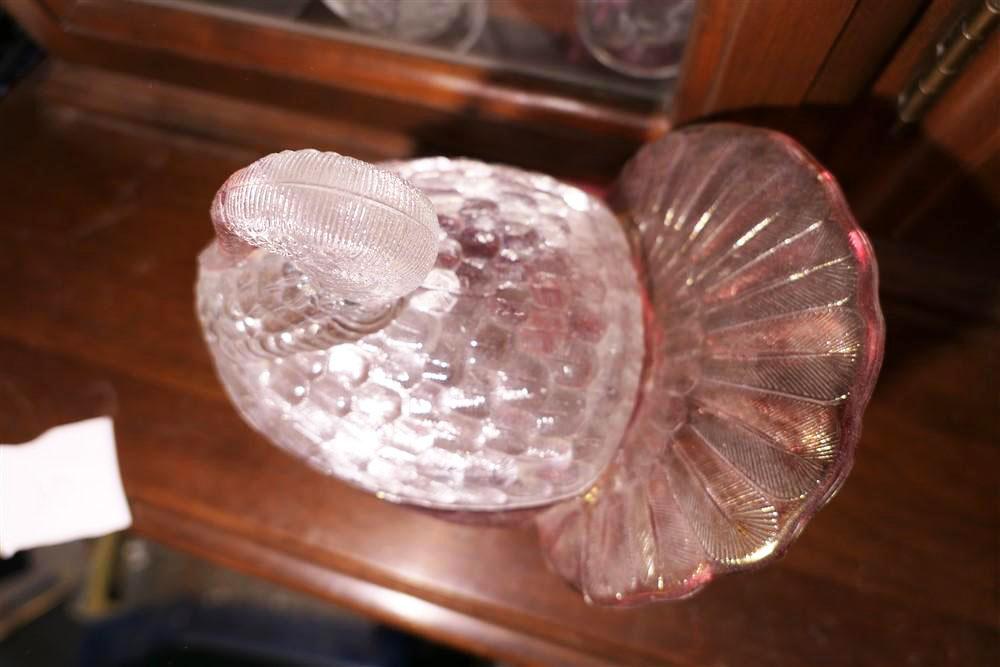 Antique Larger Sized Glass Turkey Candy Container