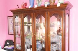 Large vintage wooden china cabinet