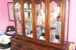 Large vintage wooden china cabinet