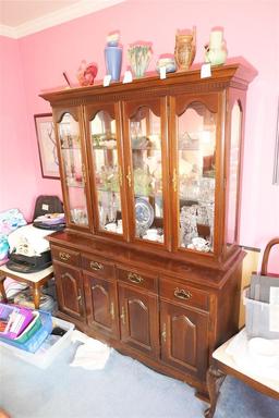 Large vintage wooden china cabinet