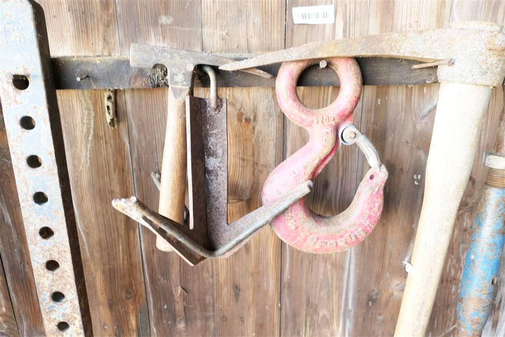 Large Crane Hook + Assorted Farms Tools etc