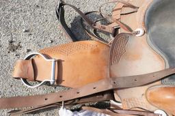 Nice Vintage Horse Saddle with Stirrups