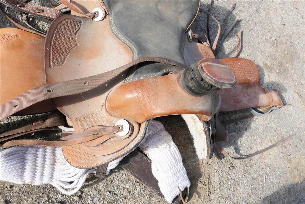 Nice Vintage Horse Saddle with Stirrups