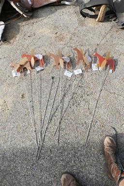 Group Lot Plastic Horse Whirligigs Nice