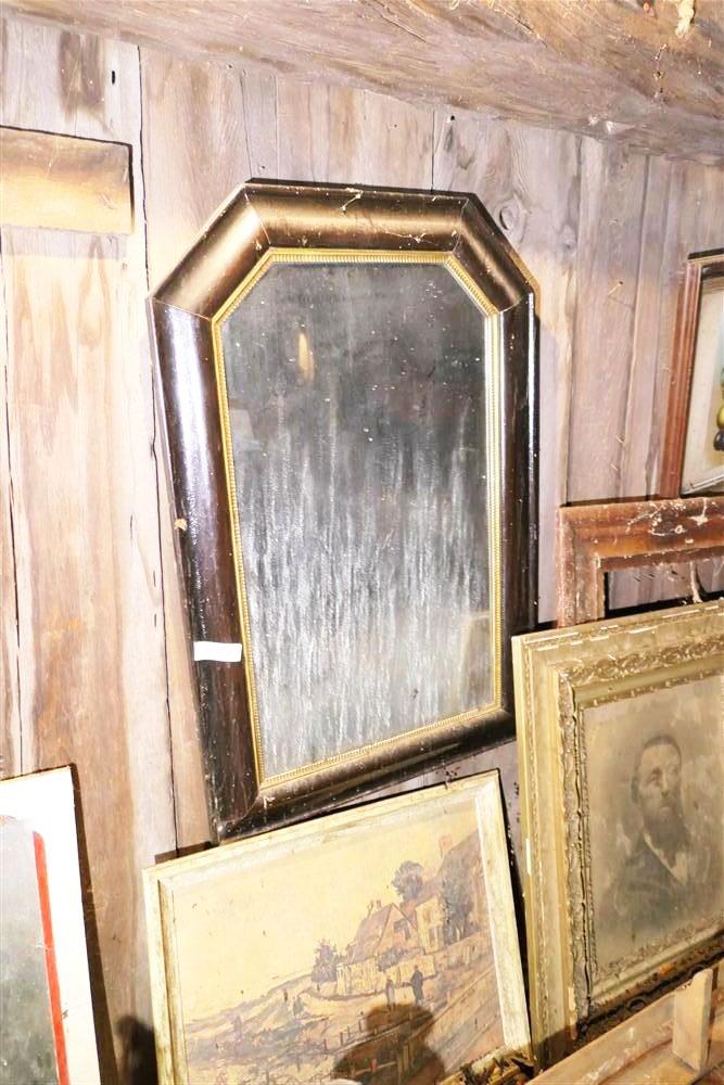 Group Lot of Framed Pieces Along Wall Mirror etc