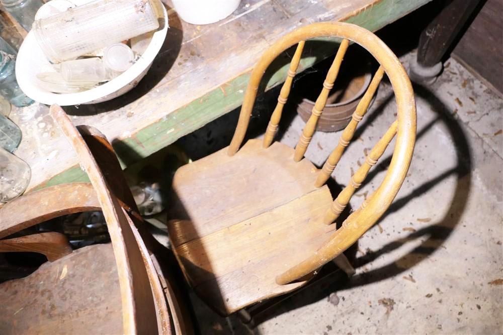 Antique Oak Chair + Child's Chair