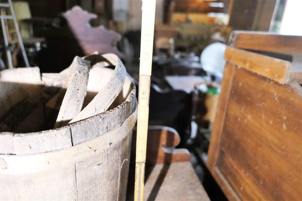 Antique Firkin Bucket, Lamp Shade, Picnic Basket