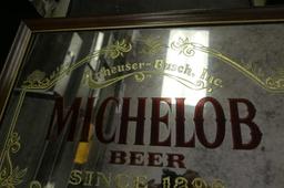 Vintage Michelob Beer Mirror Bar Sign