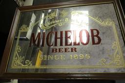 Vintage Michelob Beer Mirror Bar Sign