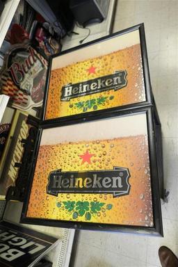 2 Heineken Mirror Bar Signs