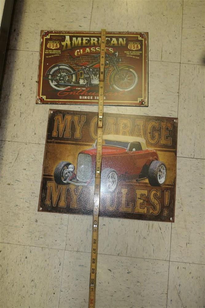 2 Vintage Style Signs - Car/Motorcyle