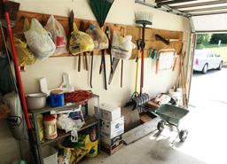 All items along wall - tools etc