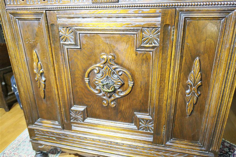 Antique Baronial Cabinet w/Barley Twists