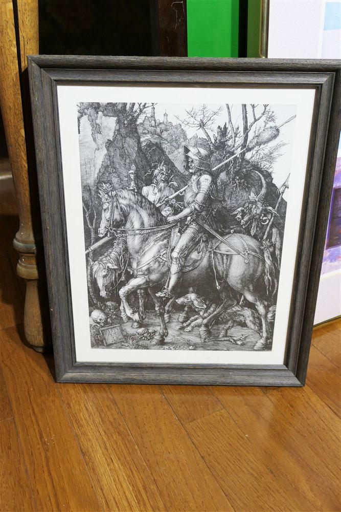 Antique Durer Print Devil, Death, Knight