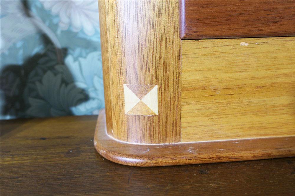 Nice Inlaid Cherry Wood Wall Cabinet