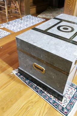 Unusual Art Deco Stone Inlaid Trunk