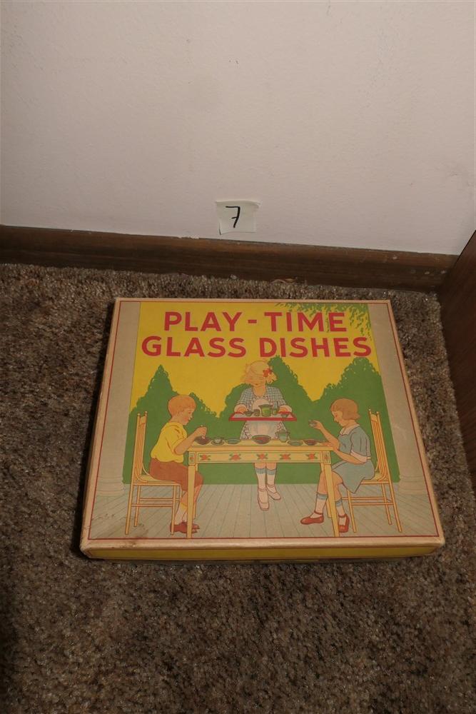 Play Time Glass Dishes 1920s In Box