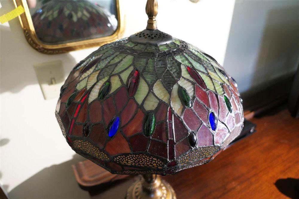 Vintage Leaded Glass Tiffany Style Lamp