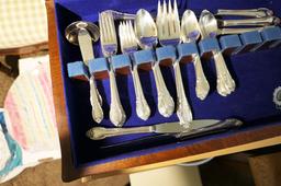 Small set Rogers Bros Silver Plate Flatware in box