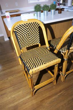 Pair Vintage Bamboo Bar Stools