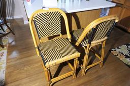 Pair Vintage Bamboo Bar Stools