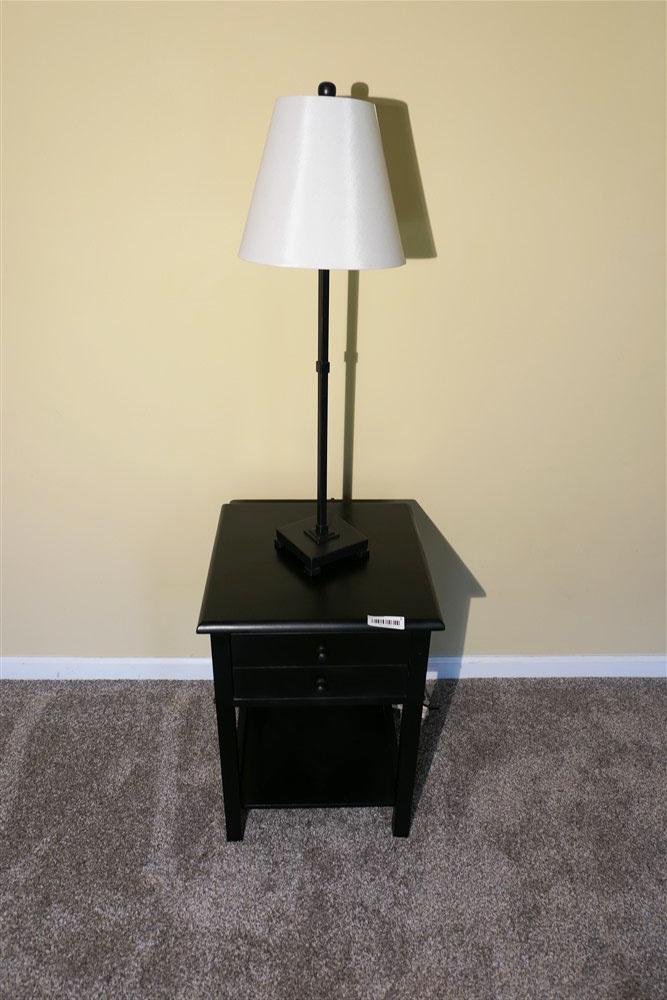 Small table w/drawers & Lamp