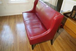 Vintage Leather Wing Back Chair or bench