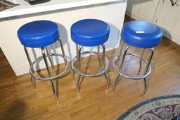 3 Vintage Kitchen or Bar Stools