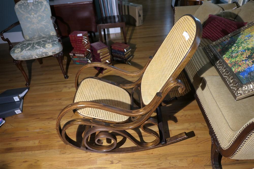Antique bent wood rocking chair