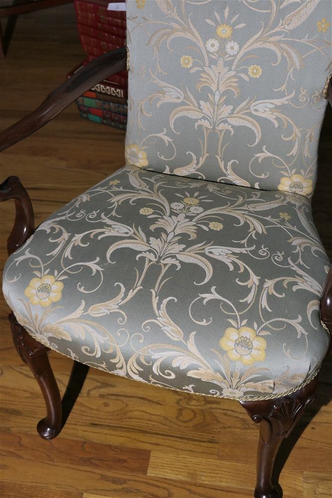 Nicely upholstered Queen Anne Armchair