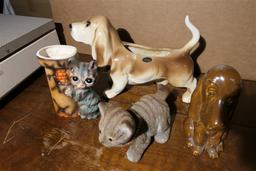 Ceramic Dogs, cat bobble head etc