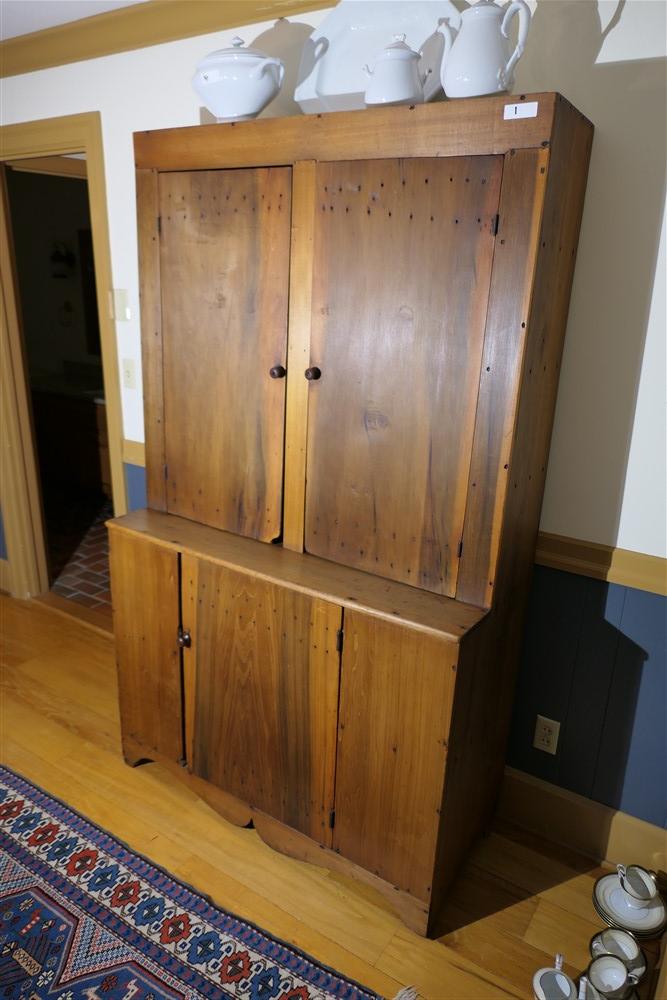 Antique Walnut Step Back Cupboard