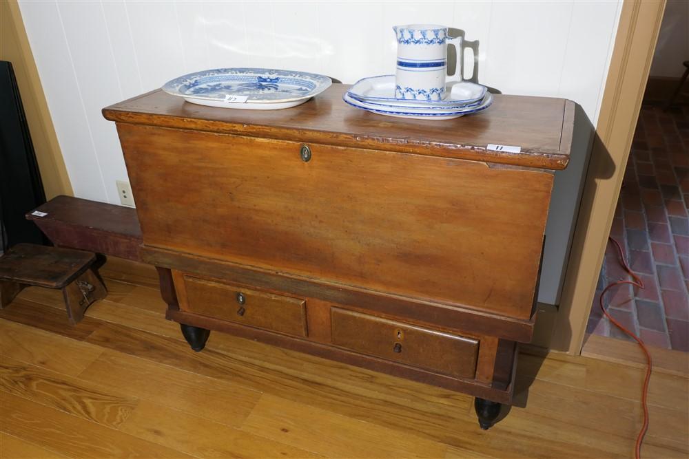 Unusual Antique Blanket Chest w/Drawers