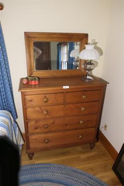Antique 19th c. dresser in Pine PLUS mirror