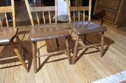 3 Antique Plank Bottom Chairs