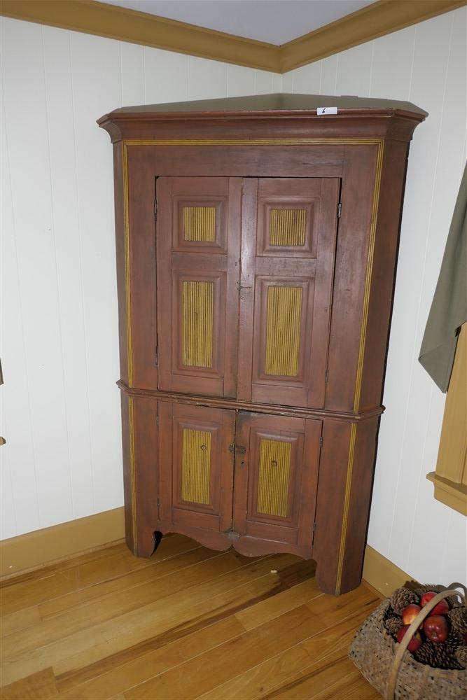 Fine Antique Corner Cabinet Cupboard w/Old Paint