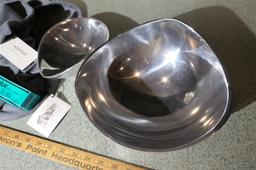 2 Hand Made Nambe Metal Bowls in bags