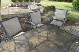 Glass patio table w/6 chairs