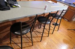 4 Metal Counter Bar Chairs
