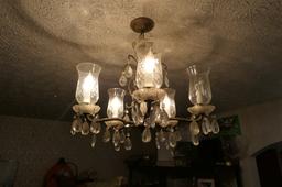 Vintage glass and metal Chandelier